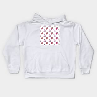 Tropical Dragon Fruit Halves White Pattern Kids Hoodie